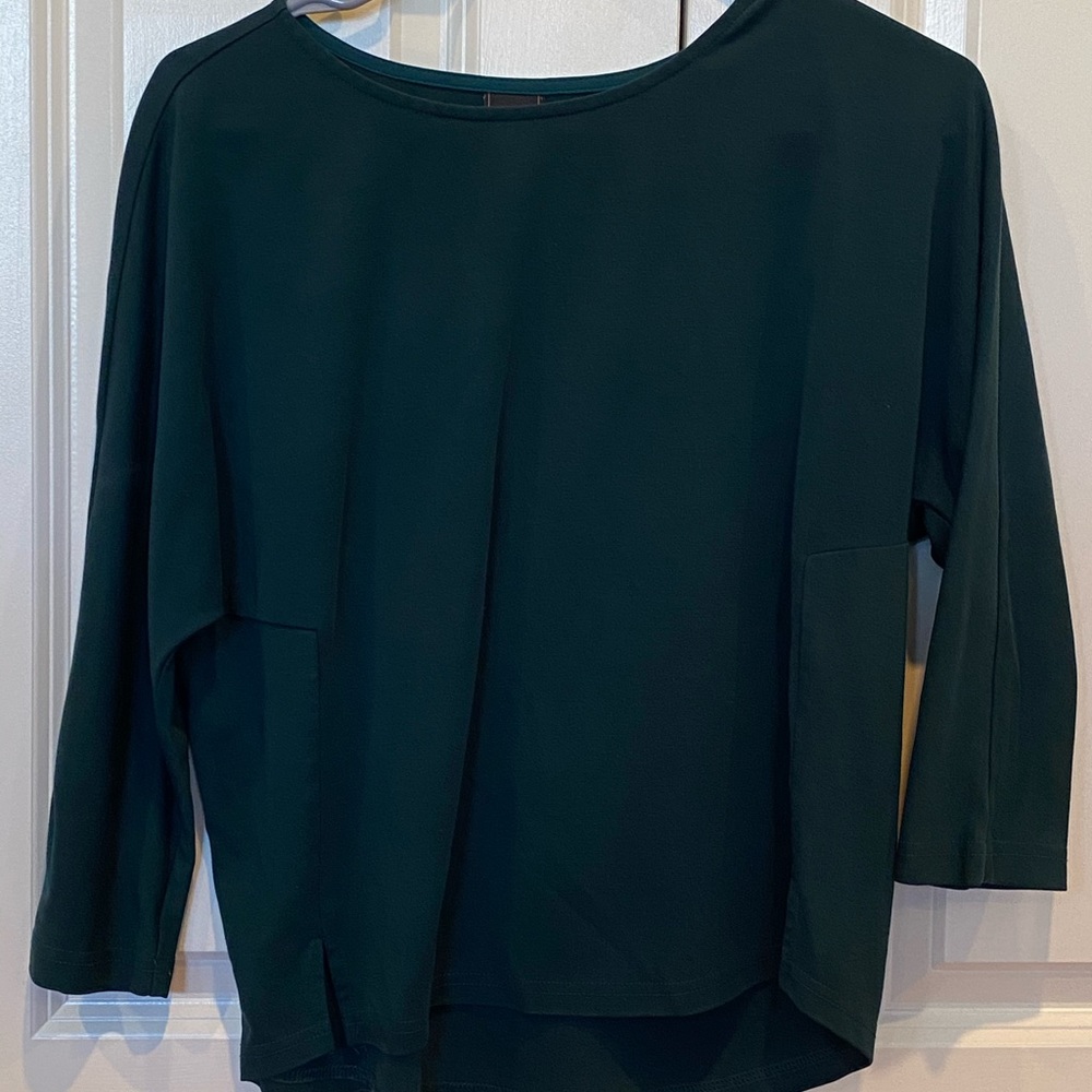 dark green shirt